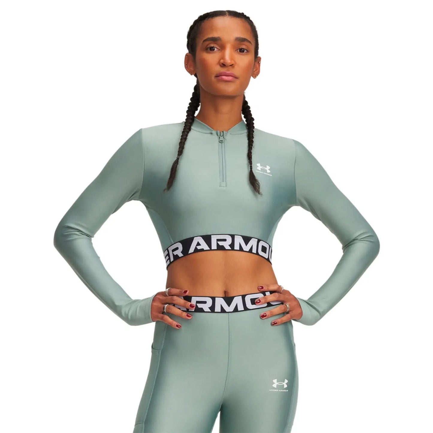 Women's HeatGear® Rib ¼ Zip Long Sleeve