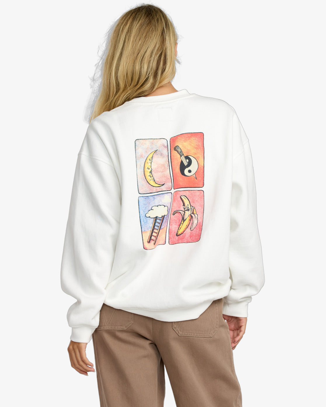 RVCA Women's Spanky Loteria Fleece Crew