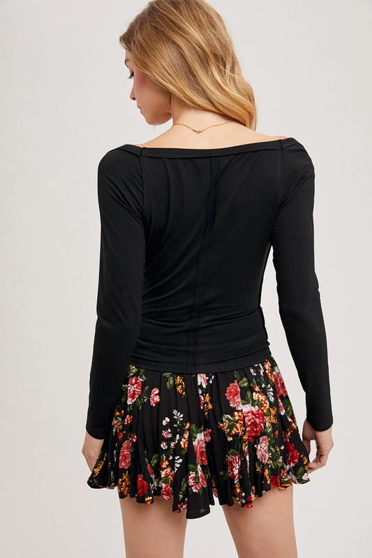 Bluivy Women's Cowl Neck Halter Back-Tie Knit Top