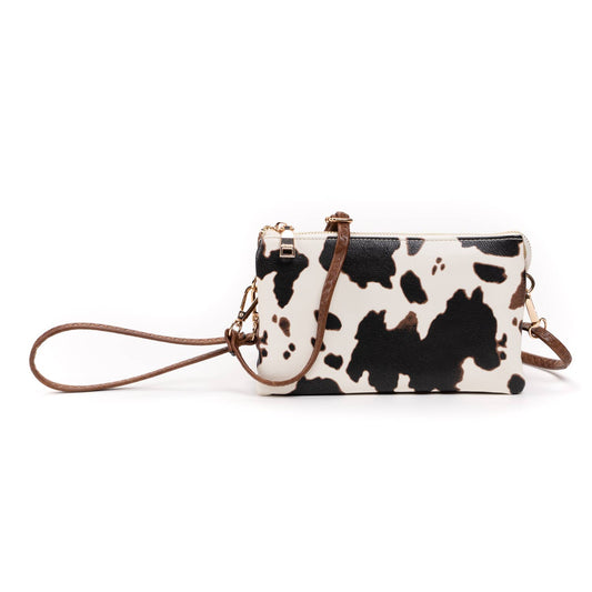 Jen & Co. Riley Cow 3 Compartment Crossbody/Wristlet