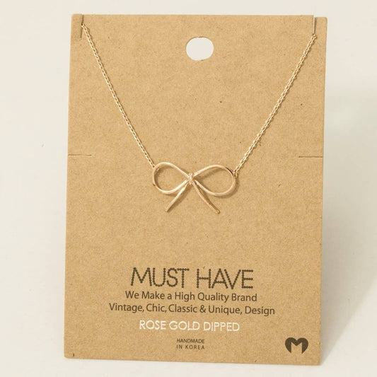 Fame Bow Tie Pendant Necklace