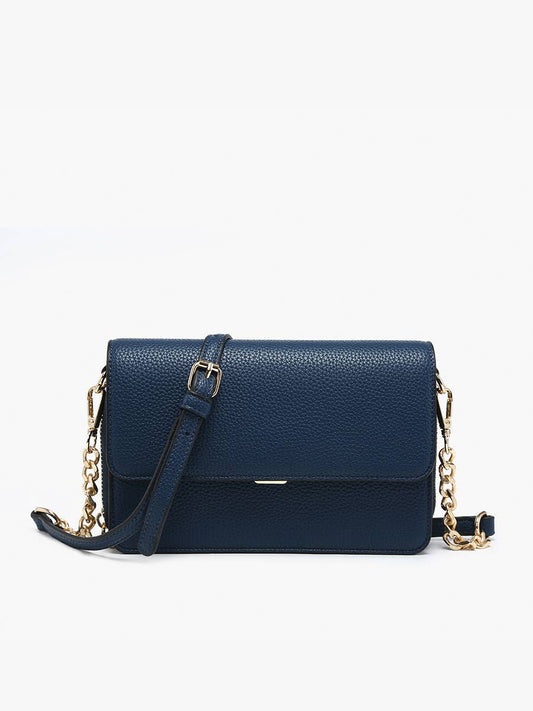 Jen & Co. Lauryn Flapover Crossbody Bag – Chain Strap