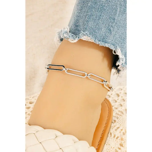 Stainless Steel Oval Chain Link Anklet