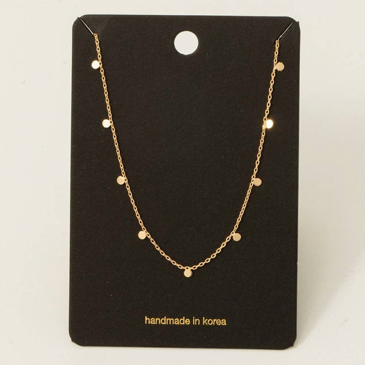 Dainty Mini Disc Station Necklace