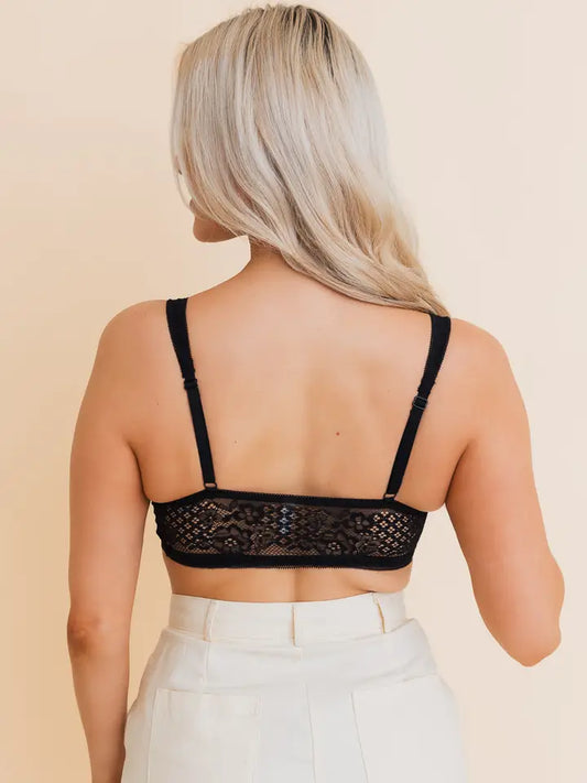 Leto Stylish Longline Bra Top - Breathable Lace Undergarment