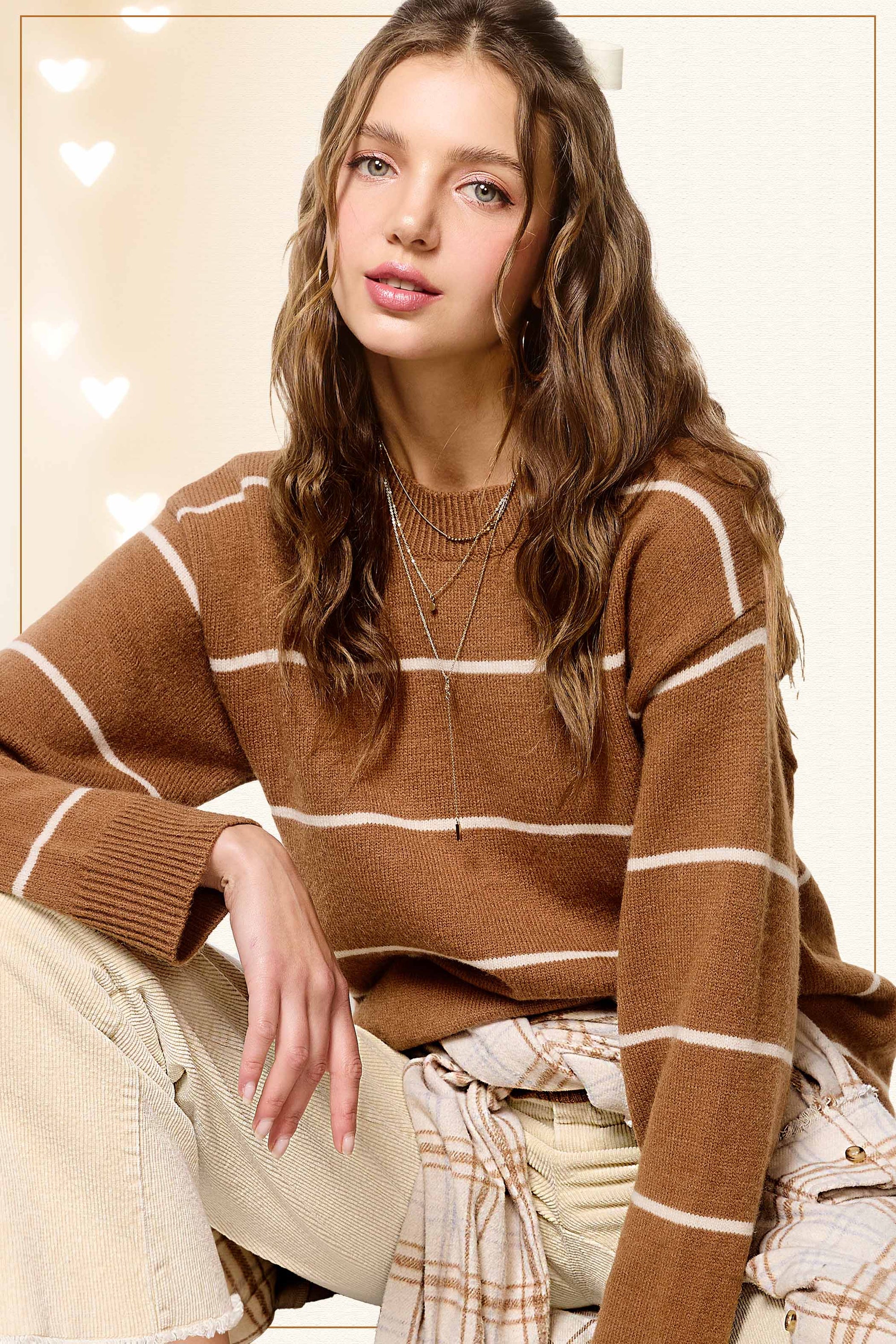 Loose Fit Stripe Crewneck Sweater