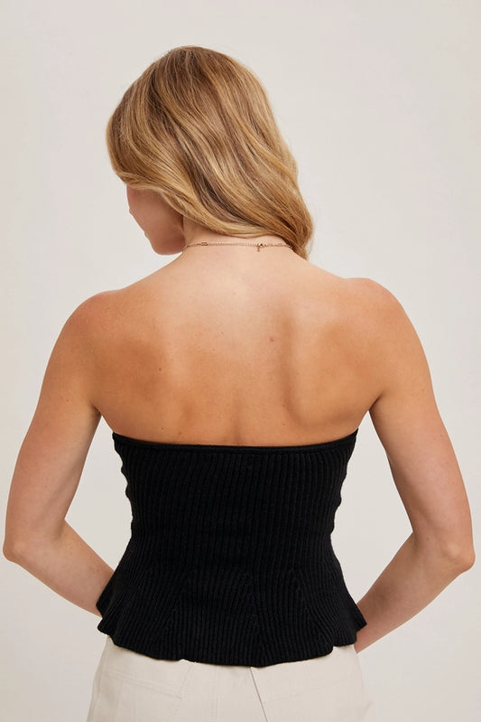 Bluivy Women's Ribbed Knit Strapless Tube Top