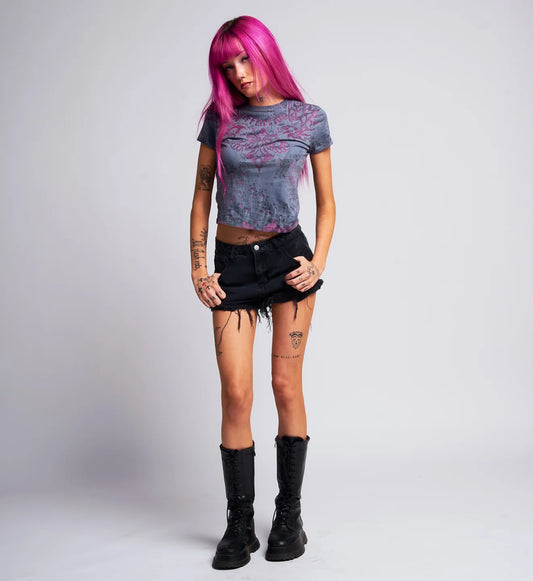 Affliction Women's Skeleton S/S Tee