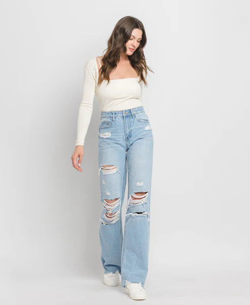 Hotter Than That - Super High Rise 90's Vintage Flare Jeans
