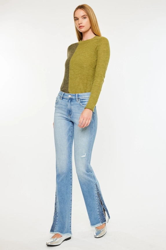 Kancan Two Tone Mid Rise Bootcut