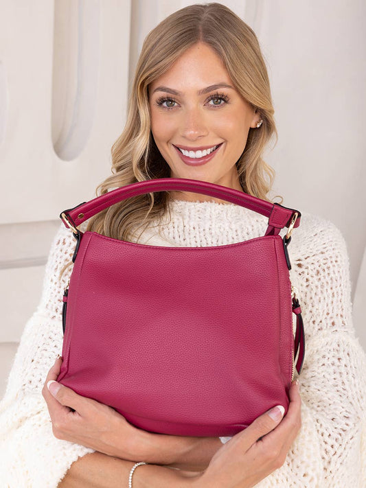 Jen & Co. Amari Structured Satchel w/ Dual Side Pockets