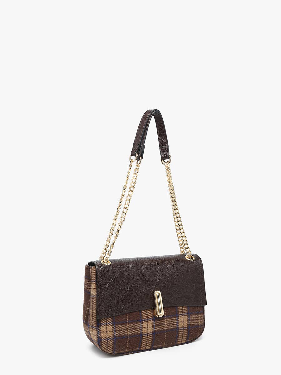 Jen & Co. Winter Plaid Shoulder Bag w/ Adjustable Chain Strap