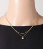 Round Cz Pendant Layered Chains Necklace