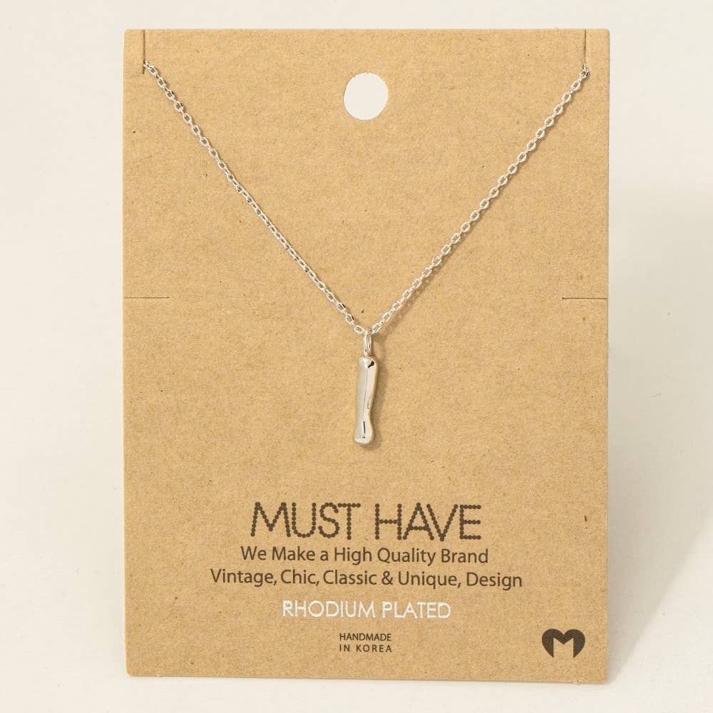 Fame Bubble Letter Pendant Necklace: K Silver