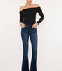 KanCan Women's Mid-Rise Flare Jeans