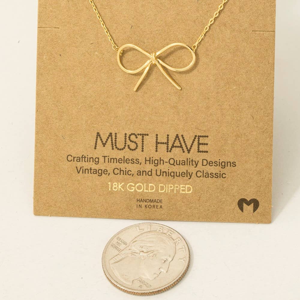Fame Bow Tie Pendant Necklace