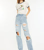 KanCan Women's High Rise 90's Baggy Jeans
