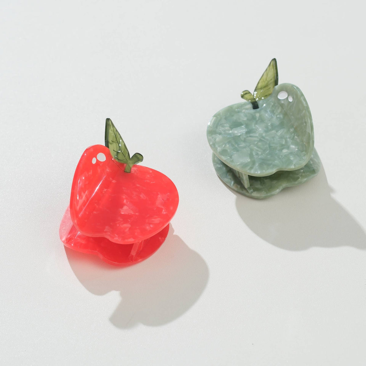 Adorro Red & Green Apple Claw Clip