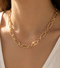 Gold Dipped Paperclip Oval Link Chain Necklace
