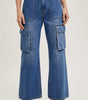 Bluivy Women's High Rise Wide Baggy Cargo Jeans