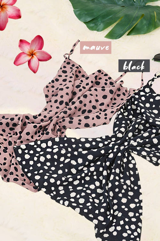 La Miel Polka Dot Flowy Camisole with Adjustable Straps