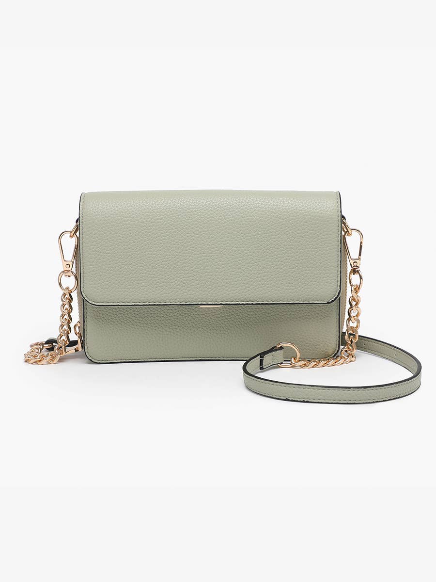 Jen & Co. Lauryn Flapover Crossbody Bag – Chain Strap