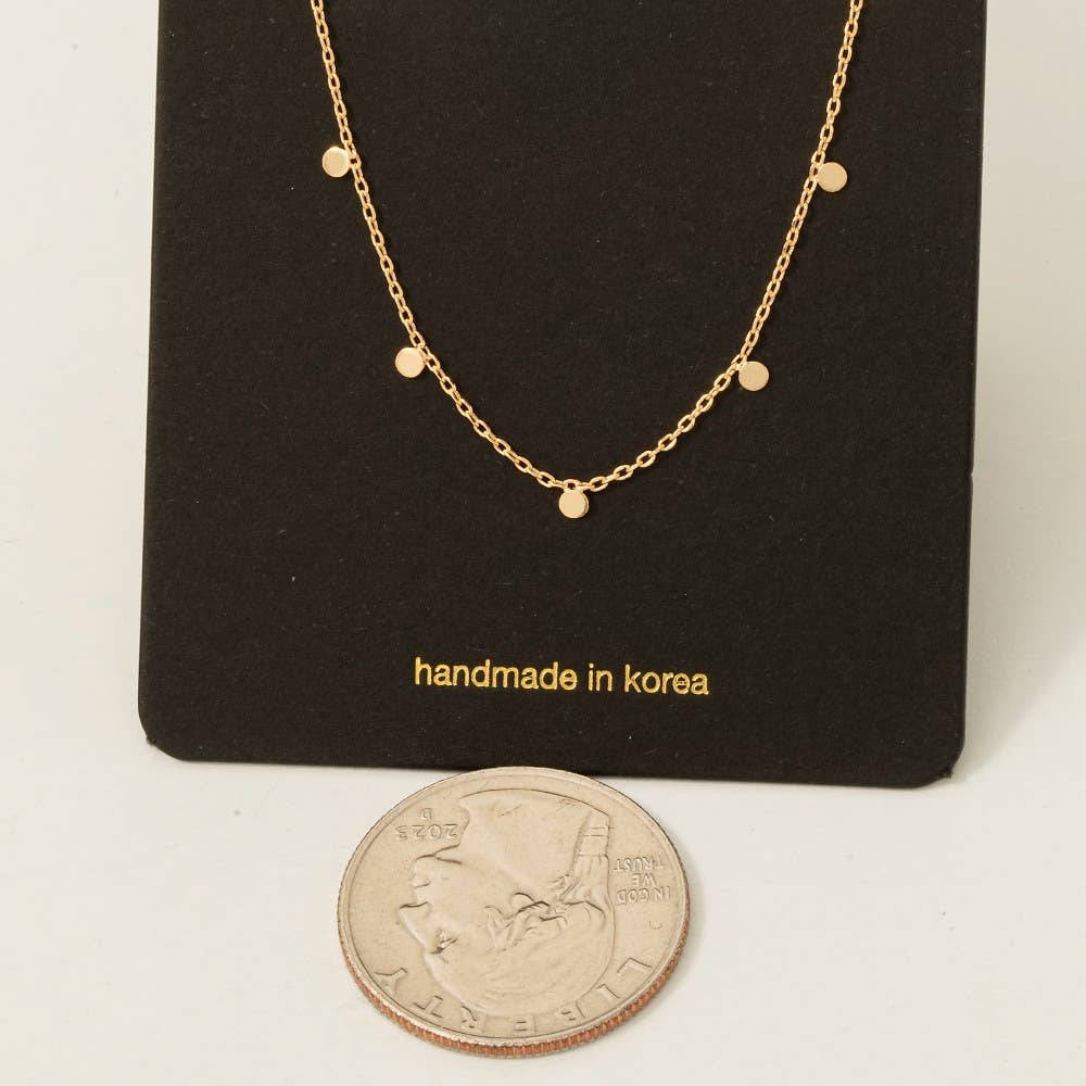 Dainty Mini Disc Station Necklace