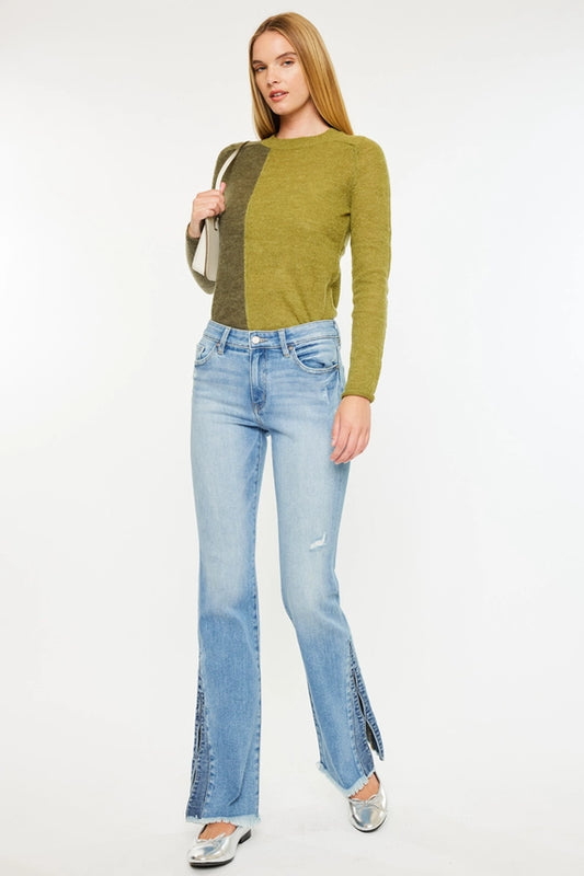 Kancan Two Tone Mid Rise Bootcut