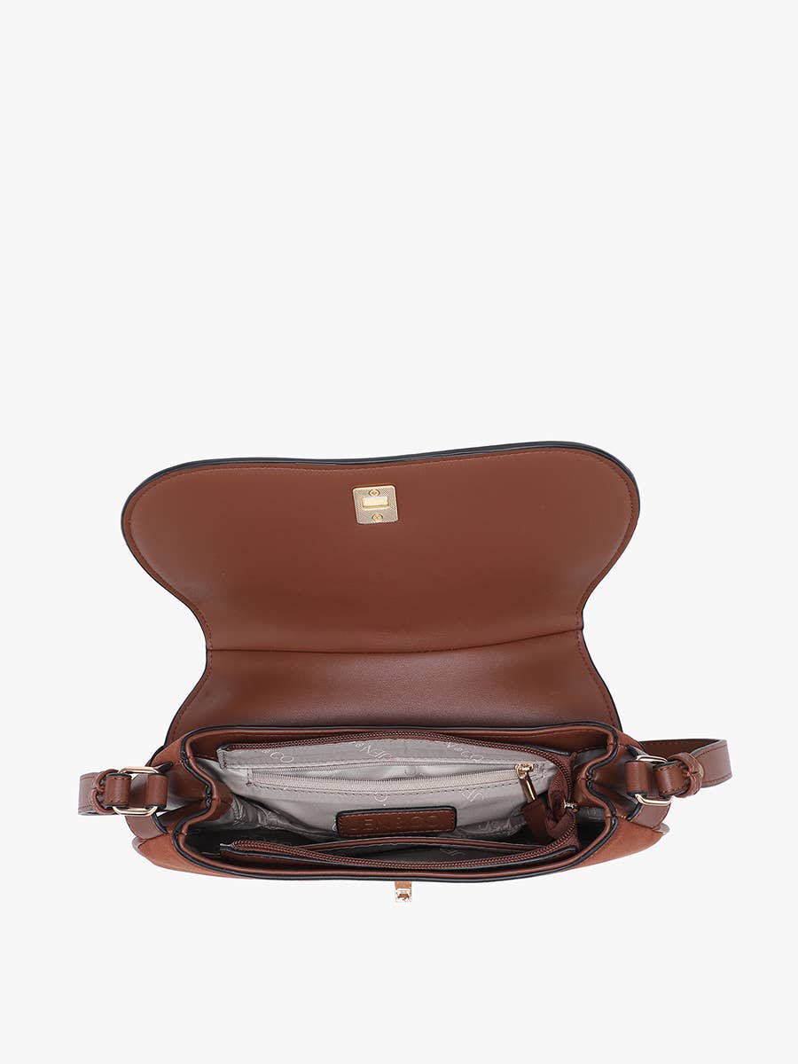 Jen & Co. Quinn Faux Suede Shoulder Bag w/ Push Lock