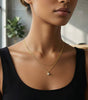 Round Cz Pendant Layered Chains Necklace
