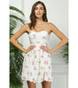 Veveret Flower Printed Lace Tube Mini Dress