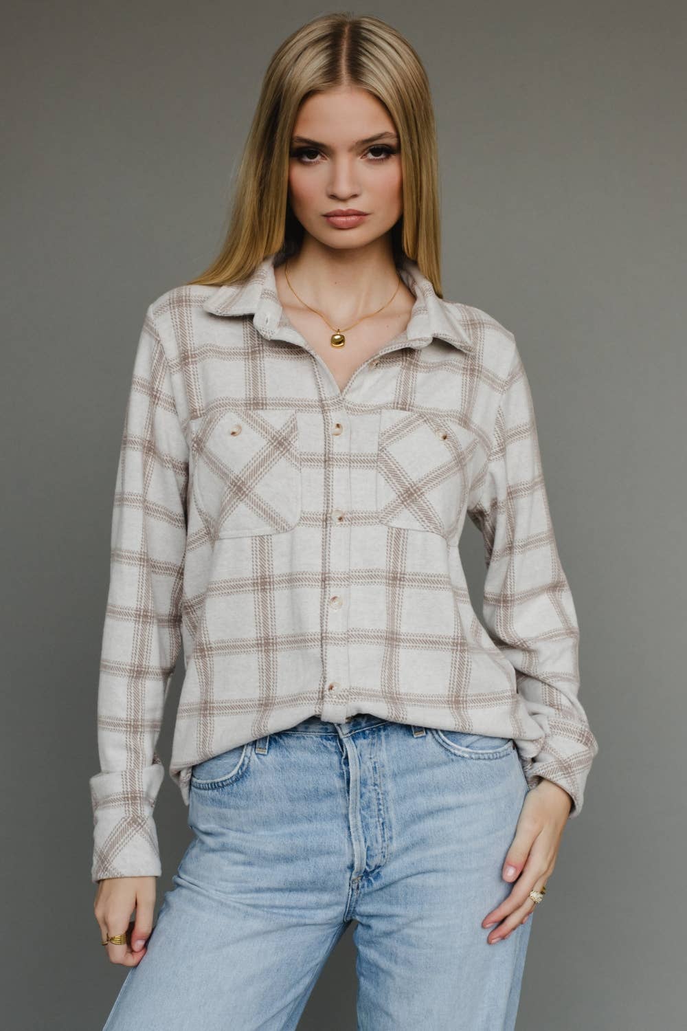 Panache Loreli Plaid Button Up