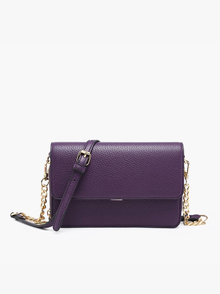 Jen & Co. Lauryn Flapover Crossbody Bag – Chain Strap