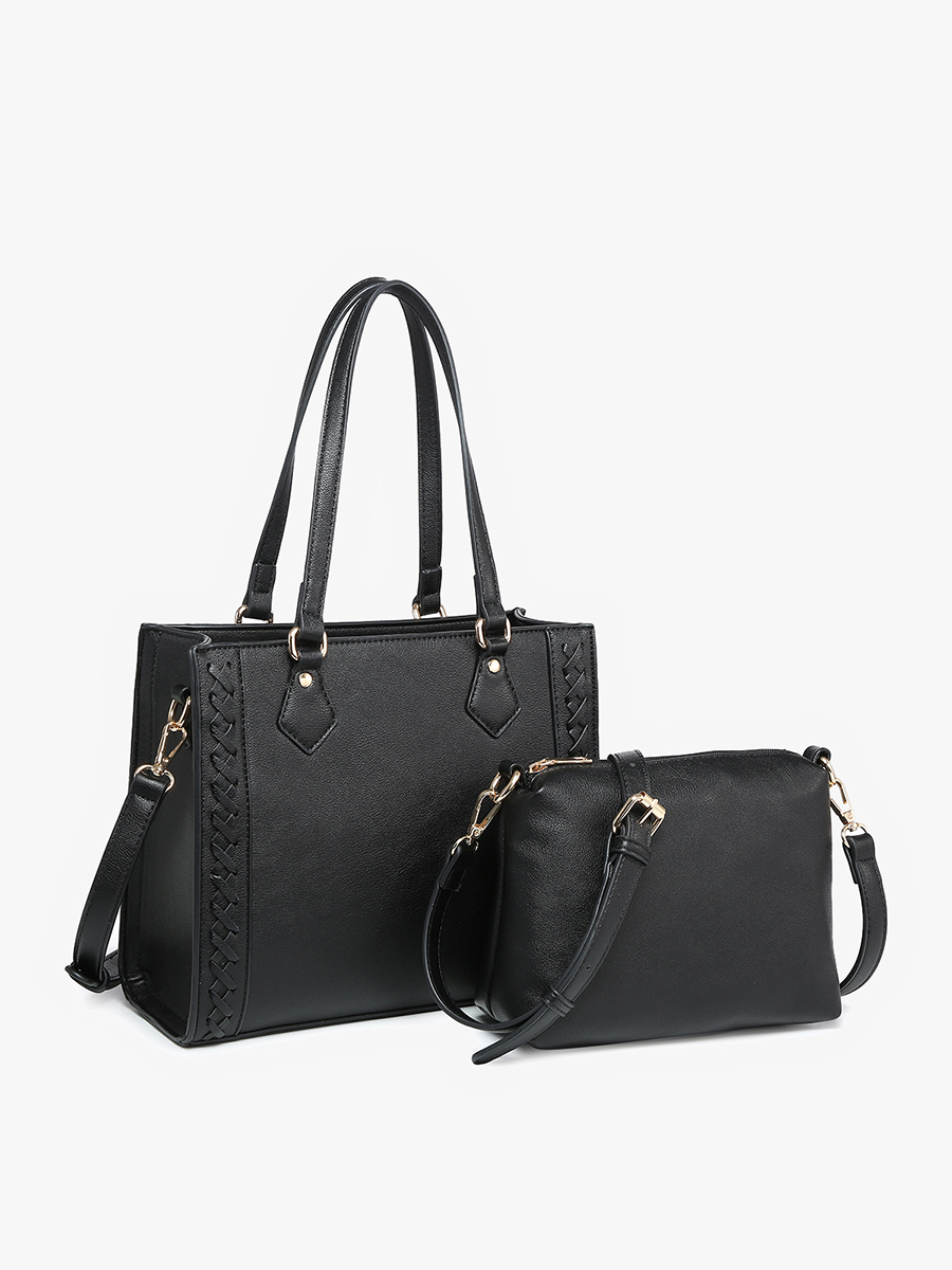 Jen & Co. Betsy Structured Braided Crossbody/Satchel Bag