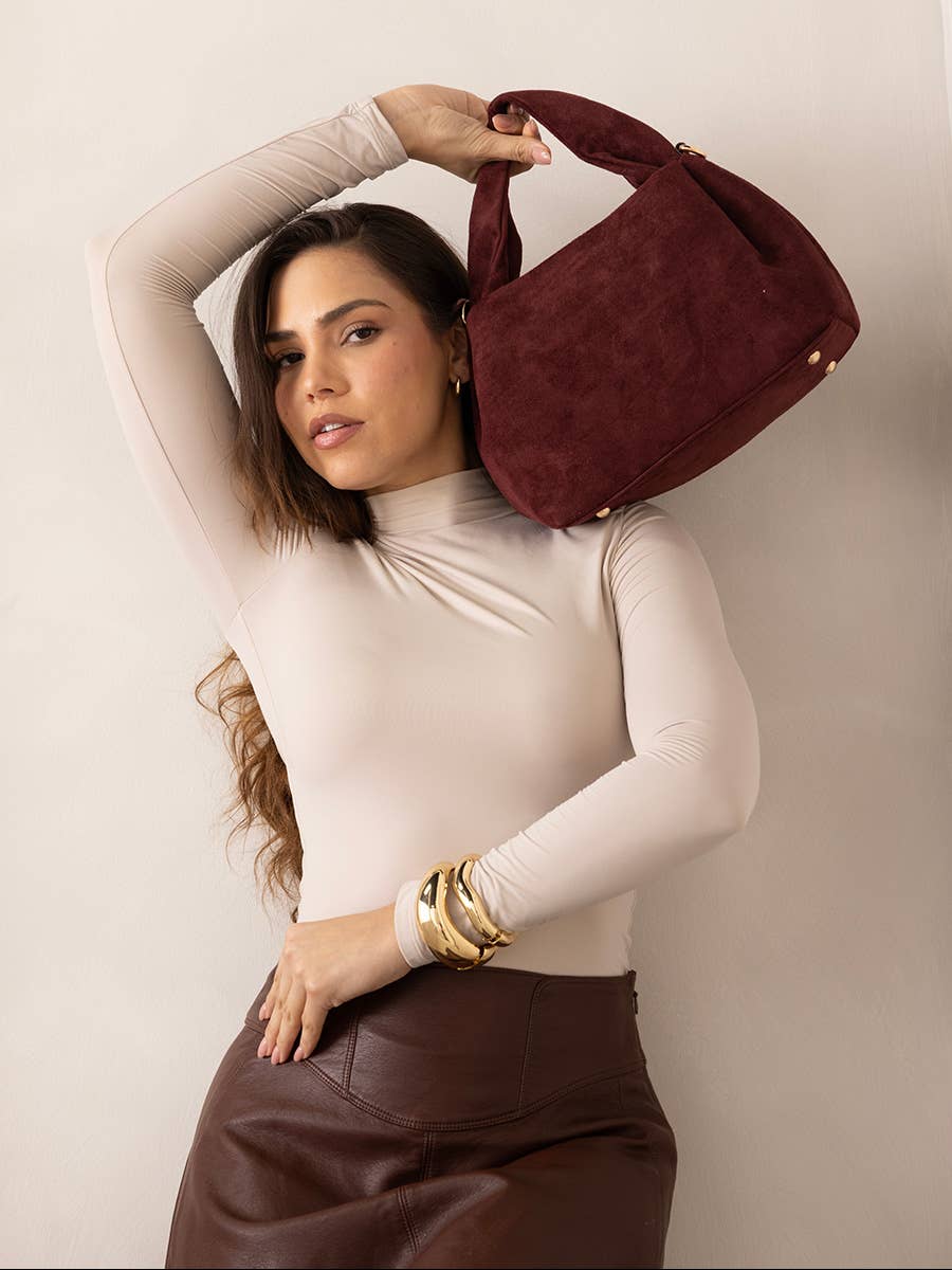 Jen & Co. Lia Faux Suede Satchel w/ Top Handle