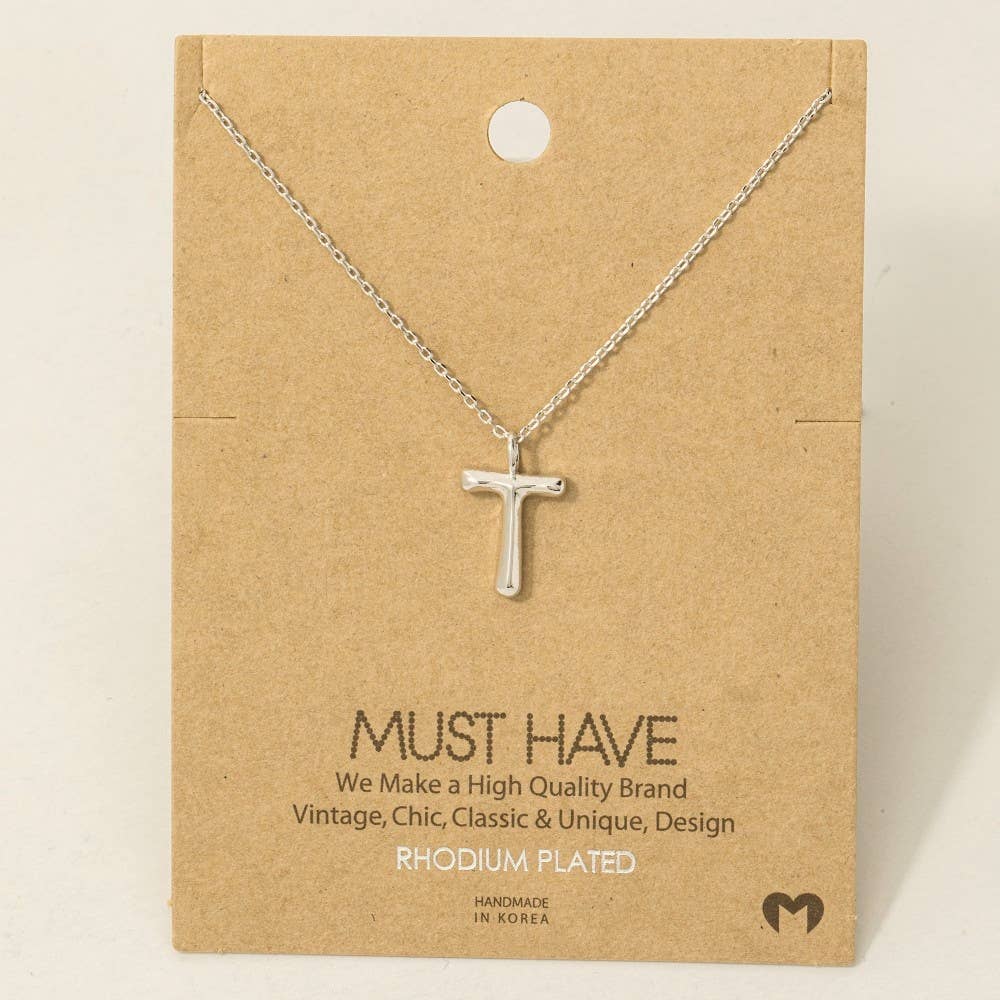 Fame Bubble Letter Pendant Necklace