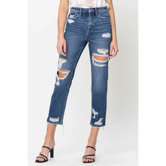 Super High Rise Straight Crop