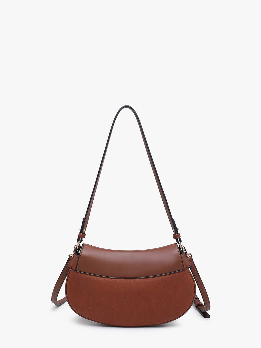 Jen & Co. Quinn Faux Suede Shoulder Bag w/ Push Lock