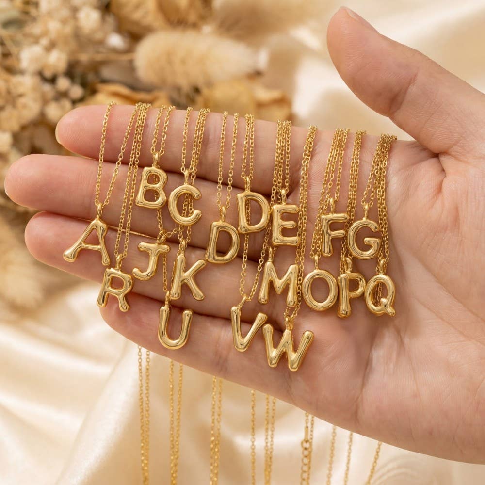 Fame Bubble Letter Pendant Necklace