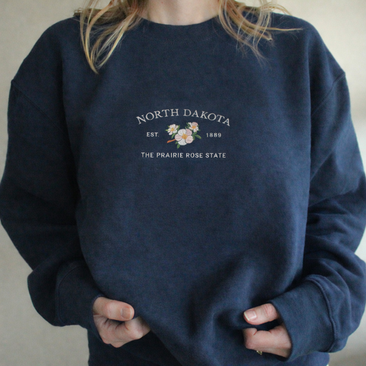 Sun Milk Women's North Dakota Prairie Rose Crew