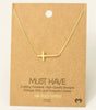Fame Side Cross Pendant Necklace