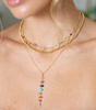 Lotus and Luna 7 Chakras Healing Necklace (Gold)