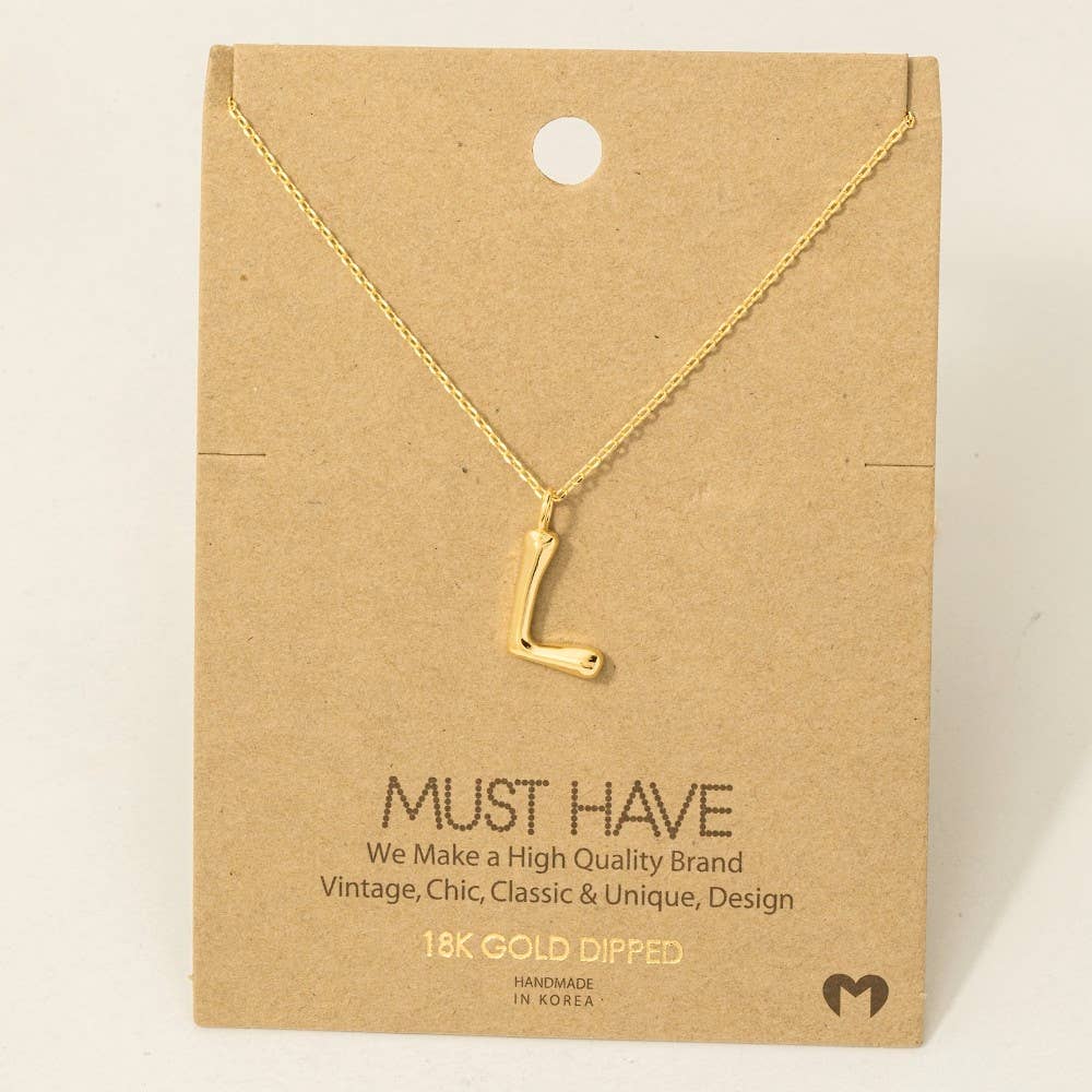 Fame Bubble Letter Pendant Necklace