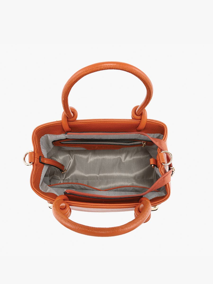 Jen & Co. Blair Classic Satchel Bag – Knotted Handles & Strap
