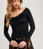 Bluivy Women's Cowl Neck Halter Back-Tie Knit Top