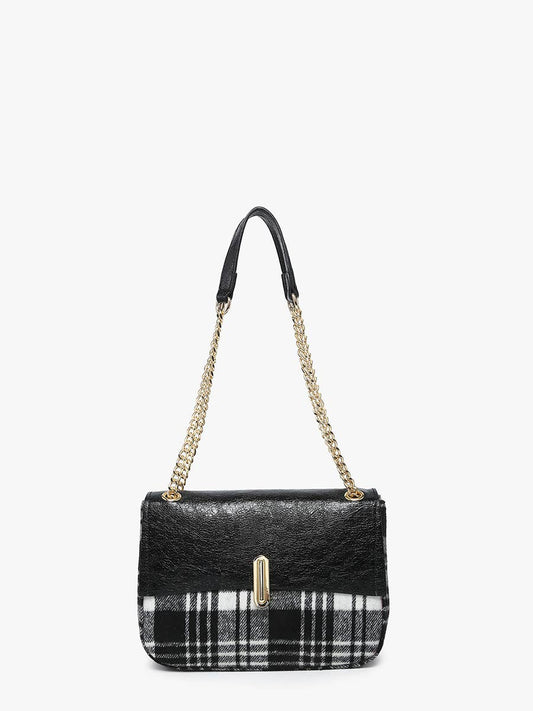 Jen & Co. Winter Plaid Shoulder Bag w/ Adjustable Chain Strap