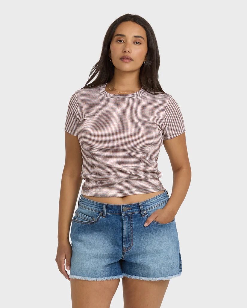 Billabong Women's Checked Out Knit Tee