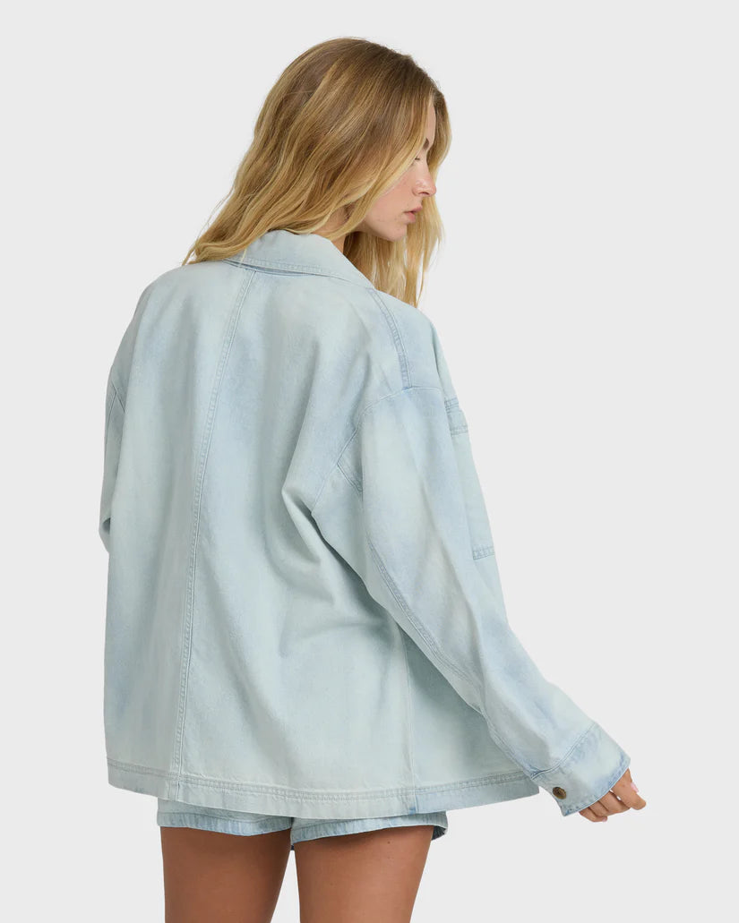 Billabong Women's Jade Saltwashed Long Sleeve Woven Top