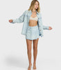 Billabong Women's Jade Saltwashed Long Sleeve Woven Top