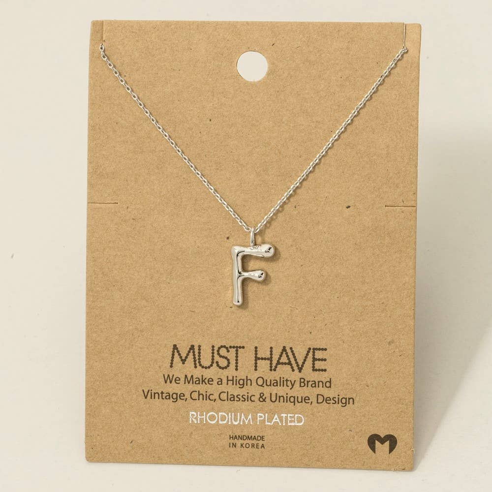 Fame Bubble Letter Pendant Necklace
